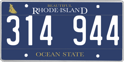 RI license plate 314944