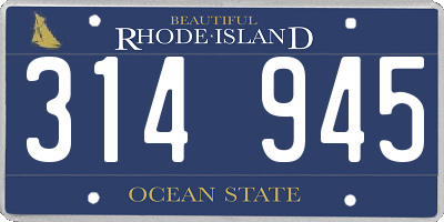 RI license plate 314945