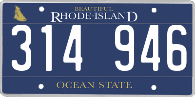 RI license plate 314946