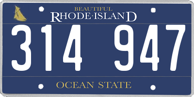 RI license plate 314947
