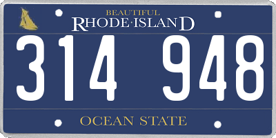 RI license plate 314948