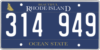 RI license plate 314949
