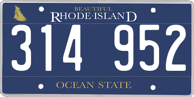 RI license plate 314952