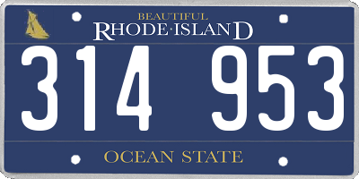 RI license plate 314953
