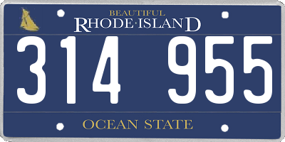 RI license plate 314955