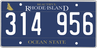 RI license plate 314956