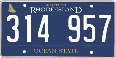 RI license plate 314957
