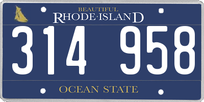 RI license plate 314958
