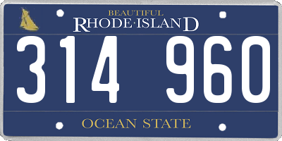 RI license plate 314960