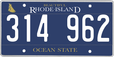 RI license plate 314962