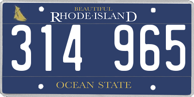 RI license plate 314965
