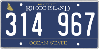 RI license plate 314967