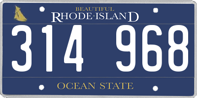 RI license plate 314968