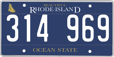 RI license plate 314969