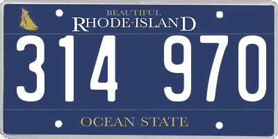 RI license plate 314970
