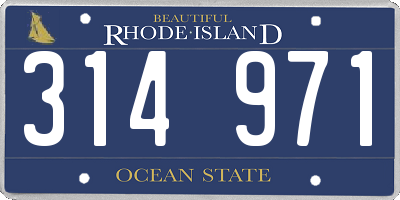 RI license plate 314971