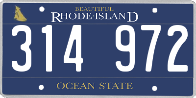 RI license plate 314972