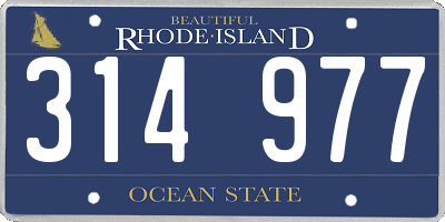 RI license plate 314977
