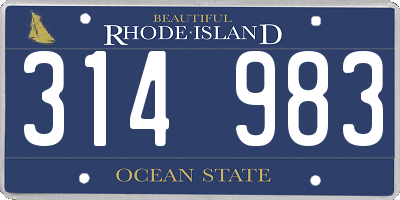 RI license plate 314983