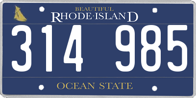 RI license plate 314985
