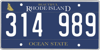 RI license plate 314989