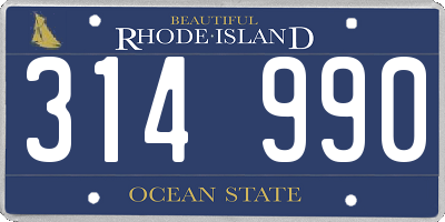 RI license plate 314990