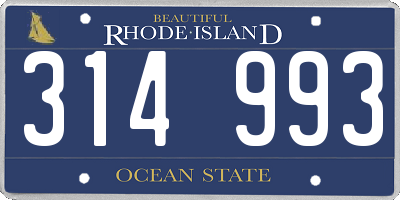 RI license plate 314993