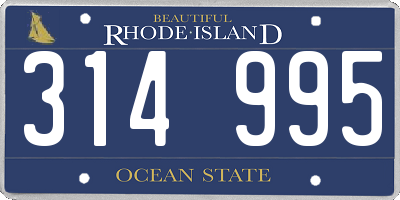 RI license plate 314995
