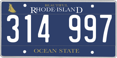 RI license plate 314997