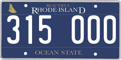 RI license plate 315000