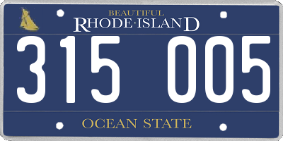 RI license plate 315005