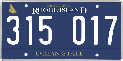 RI license plate 315017