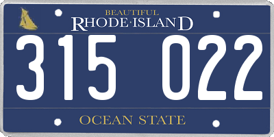 RI license plate 315022