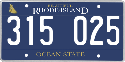 RI license plate 315025