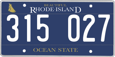 RI license plate 315027