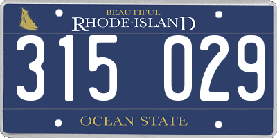 RI license plate 315029