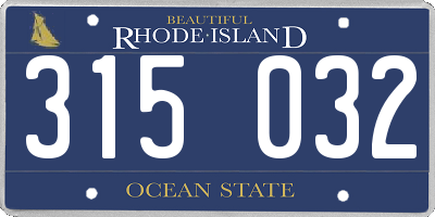 RI license plate 315032