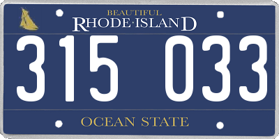 RI license plate 315033