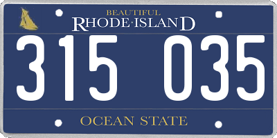 RI license plate 315035