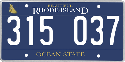 RI license plate 315037