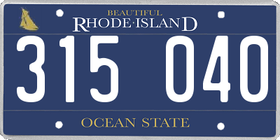 RI license plate 315040