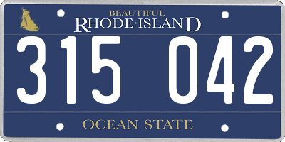 RI license plate 315042