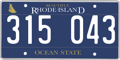 RI license plate 315043