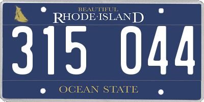 RI license plate 315044