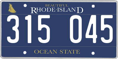 RI license plate 315045