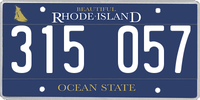 RI license plate 315057