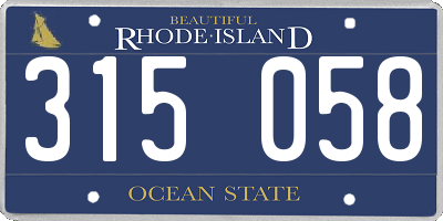 RI license plate 315058