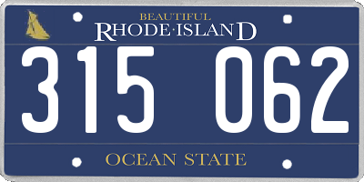 RI license plate 315062
