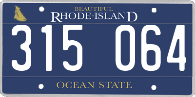 RI license plate 315064