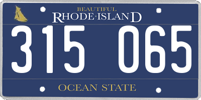 RI license plate 315065